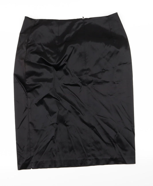 Preworn Womens Black   A-Line Skirt Size 30 in  - Leather Skirt