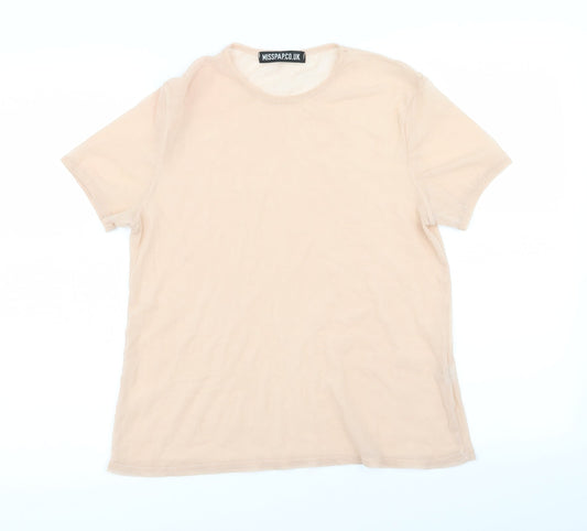 Misspap Womens Pink   Basic T-Shirt Size 6