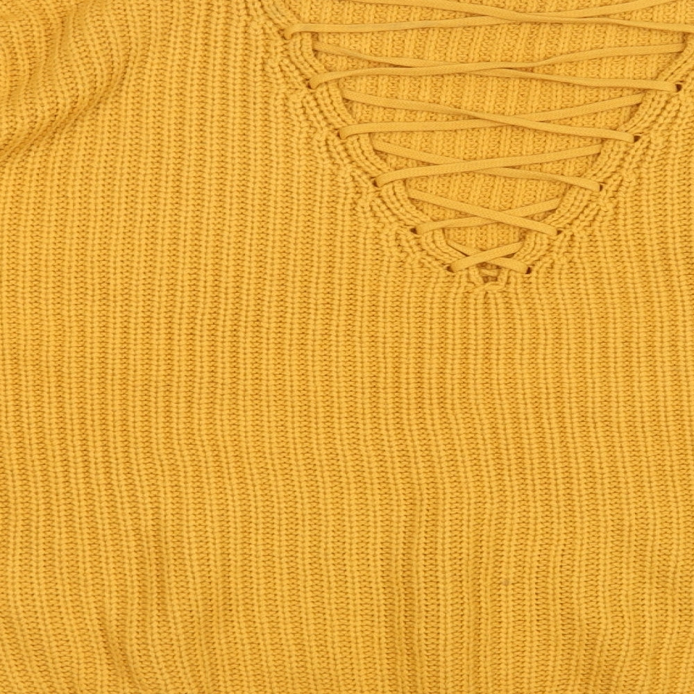 New Look Womens Yellow  Knit Pullover Jumper Size M