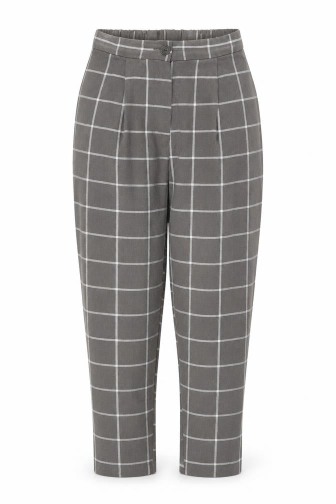 H&M Womens Grey Check  Jegging Trousers Size 6 L26 in - Stretch waistband
