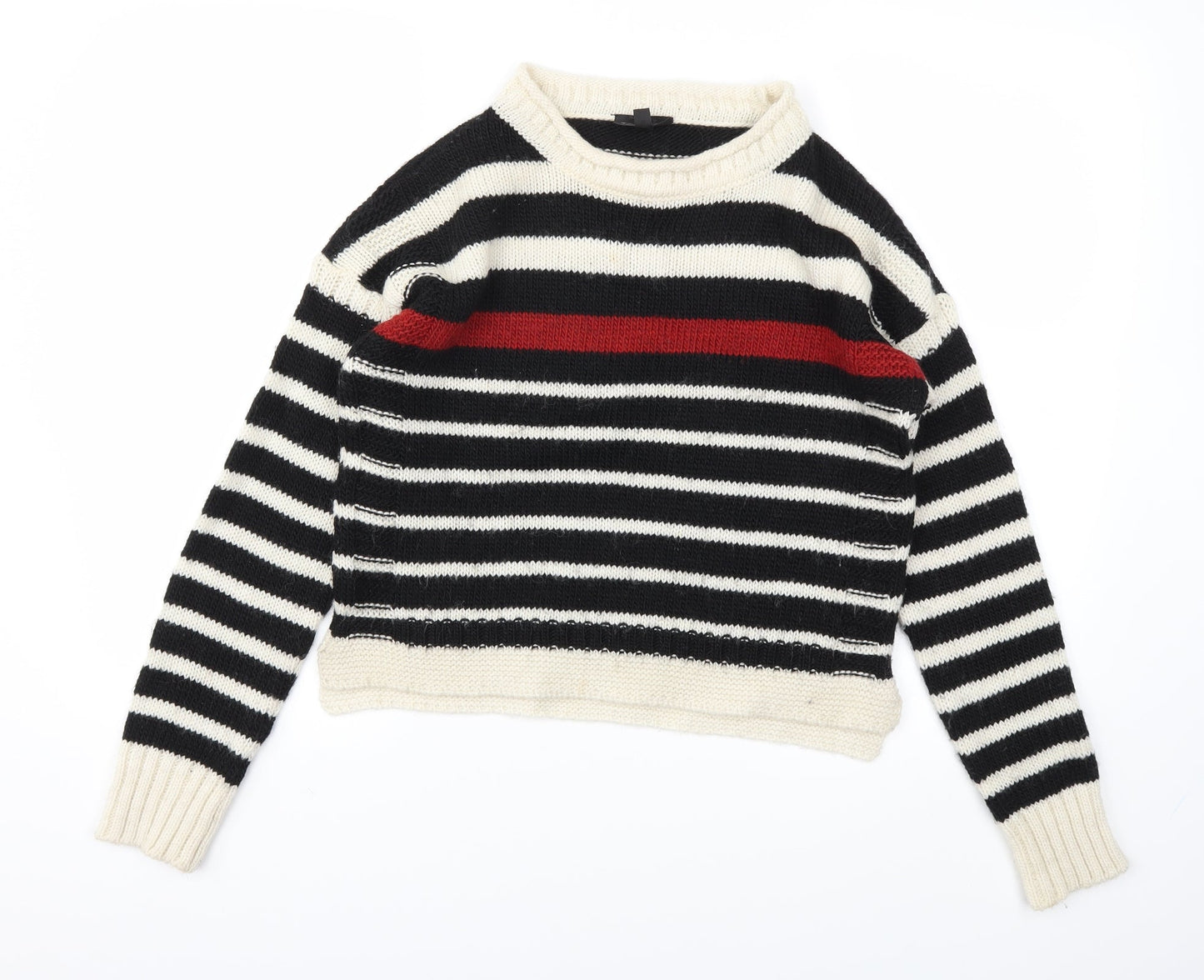 Topshop Womens Multicoloured Striped  Pullover Jumper Size 10