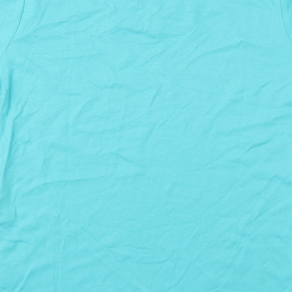 ISLE  Womens Blue Houndstooth  Basic T-Shirt Size M