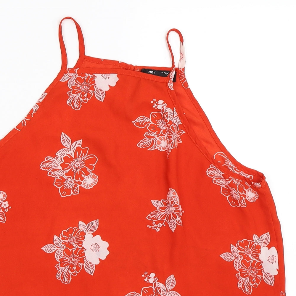 New Look Girls Red Floral  Basic Blouse Size 15 Years