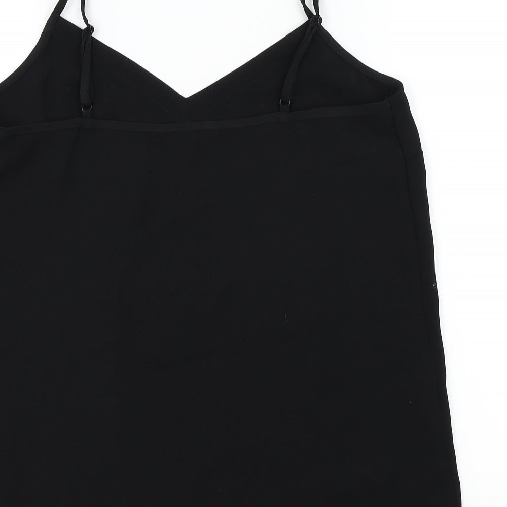 NEXT Womens Black Colourblock  Basic T-Shirt Size 10  - STRAPS