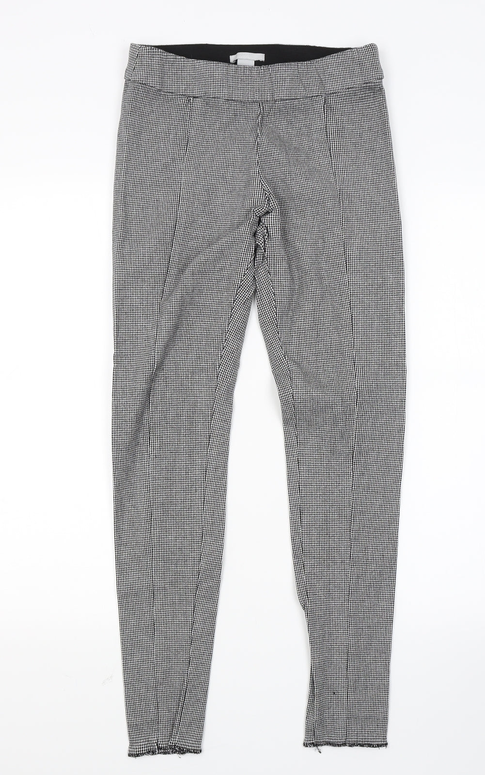 H&M Womens Grey Houndstooth  Jegging Leggings Size 8 L26 in