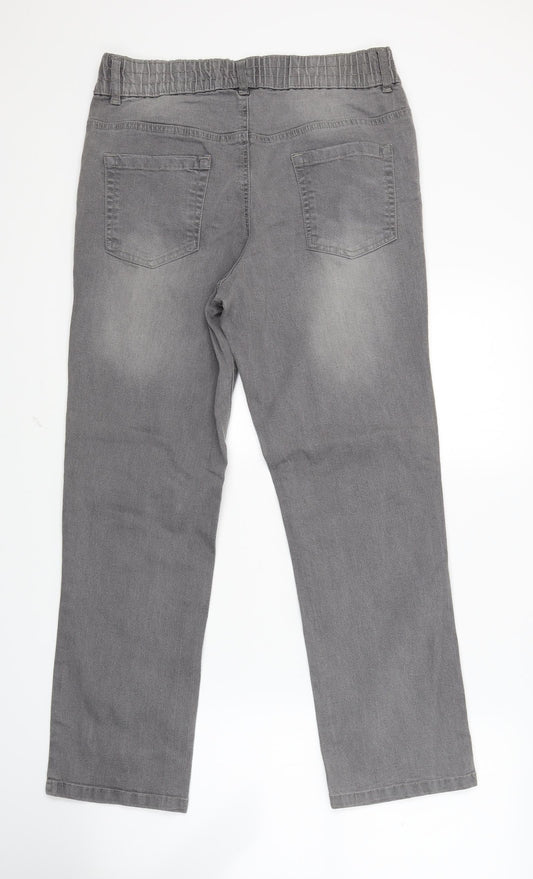 Preworn Womens Grey  Denim Jegging Jeans Size 14 L26 in
