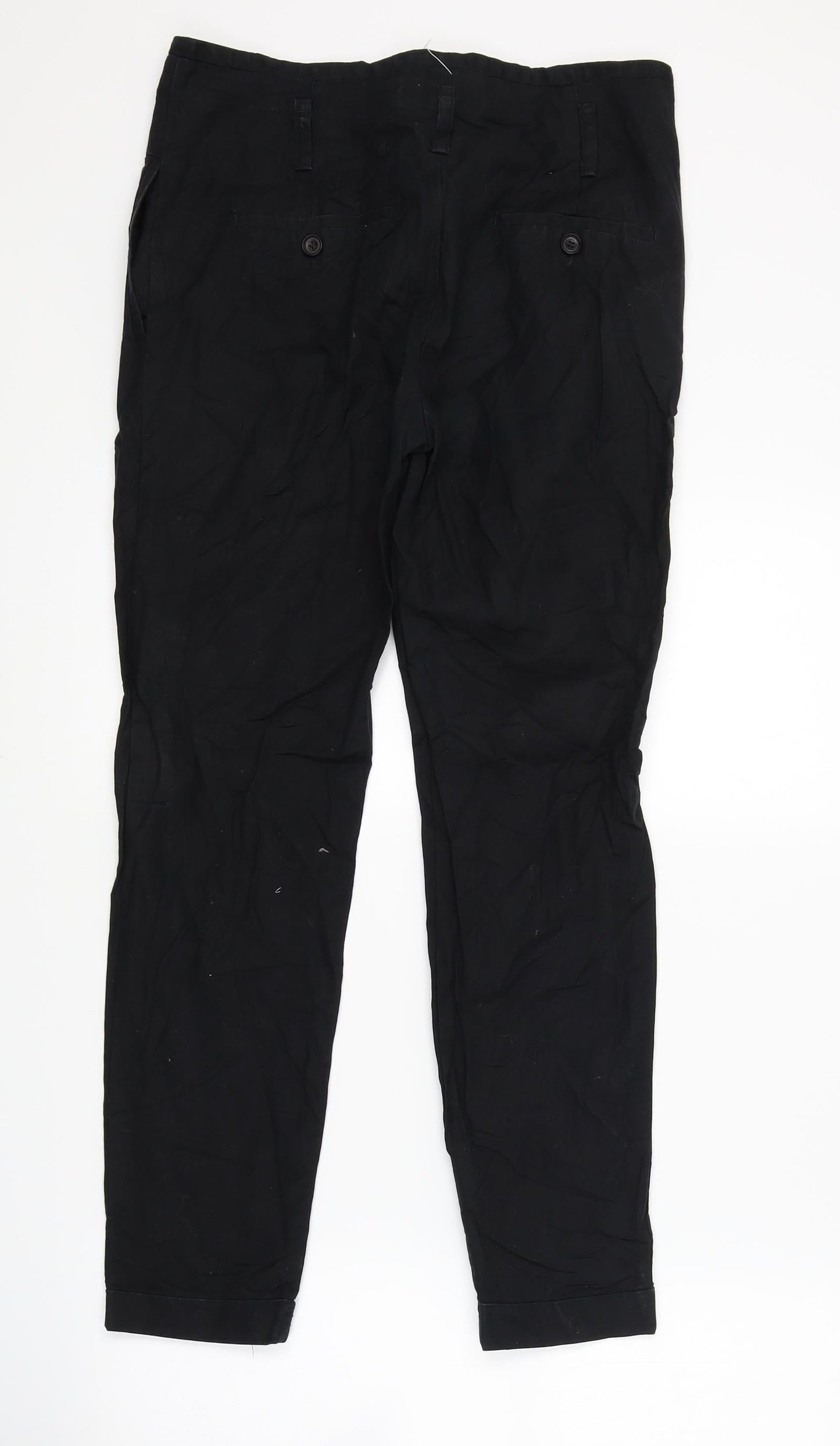 Preworn Womens Black   Trousers  Size 28 in L25 in