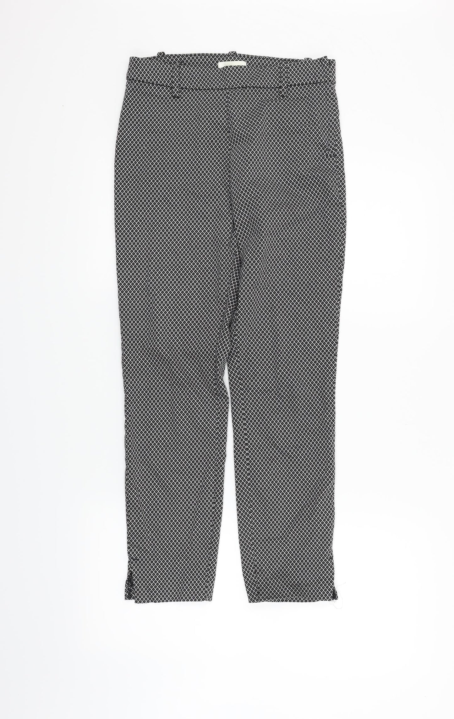 H&M Womens White Geometric  Trousers  Size 8 L23 in