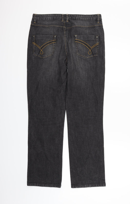 Papaya Womens Black   Trousers  Size 12 L29 in