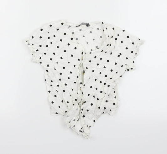 Primark Girls White Polka Dot  Basic Blouse Size 8-9 Years