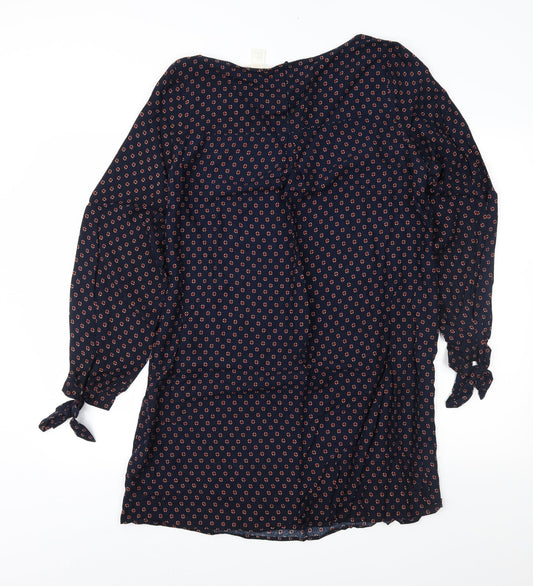 H&M Womens Blue Geometric  Shift  Size 12