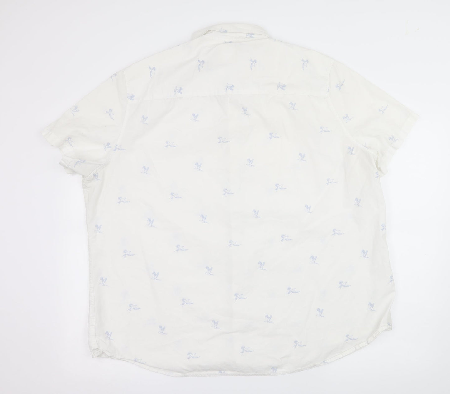 Burton Mens White Geometric   Button-Up Size 2XL  - bird print