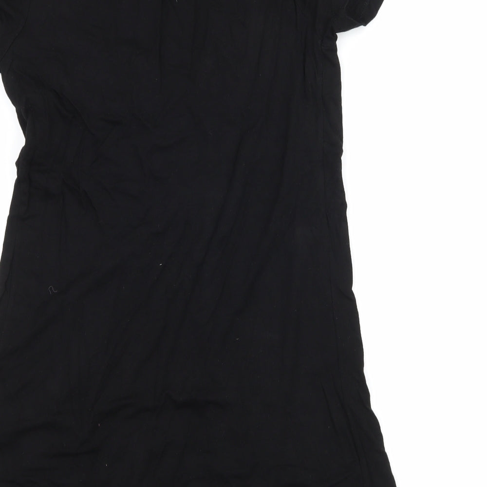 Ramisu Womens Black  Jersey Basic T-Shirt Size 12