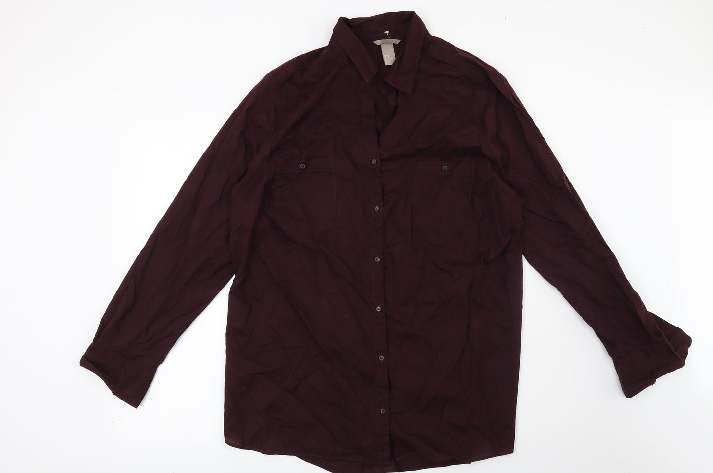 H&M Mens Red    Button-Up Size L