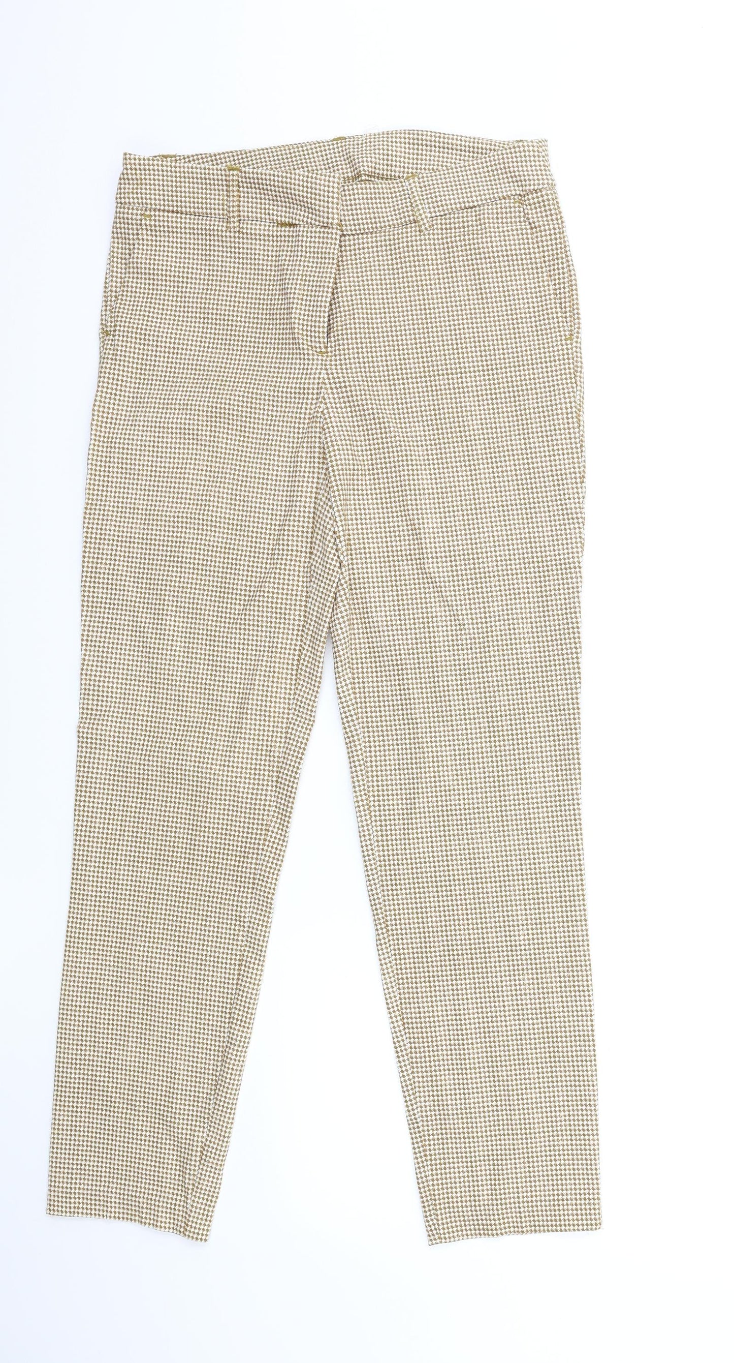 Preworn Womens Brown Houndstooth  Trousers  Size 30 in L28 in
