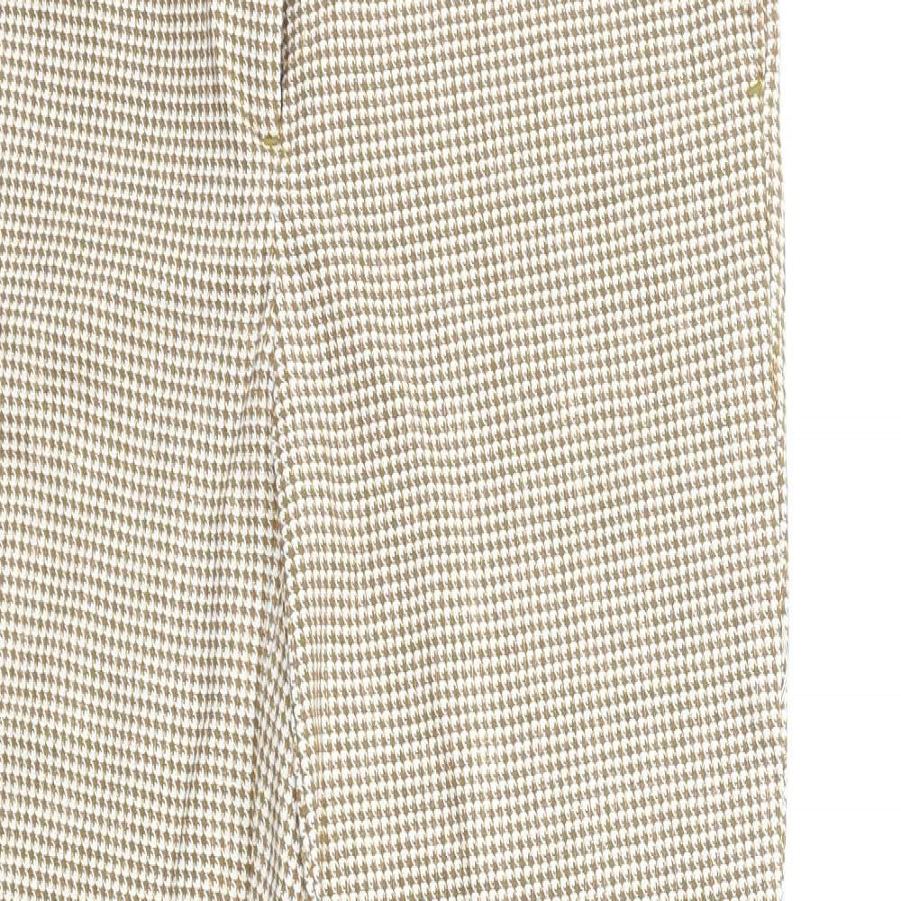 Preworn Womens Brown Houndstooth  Trousers  Size 30 in L28 in