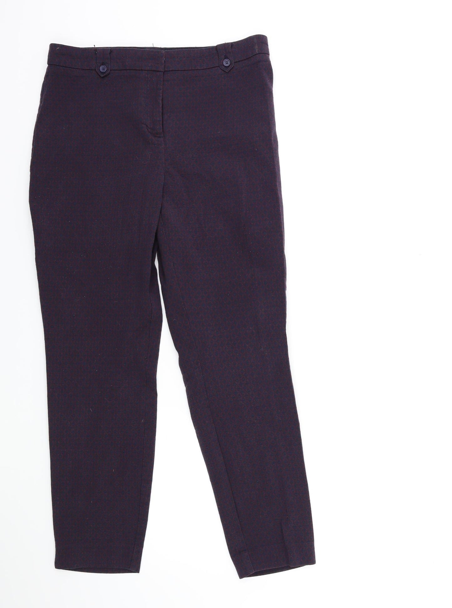 Phase Eight Womens Blue Geometric  Trousers  Size 14 L26 in