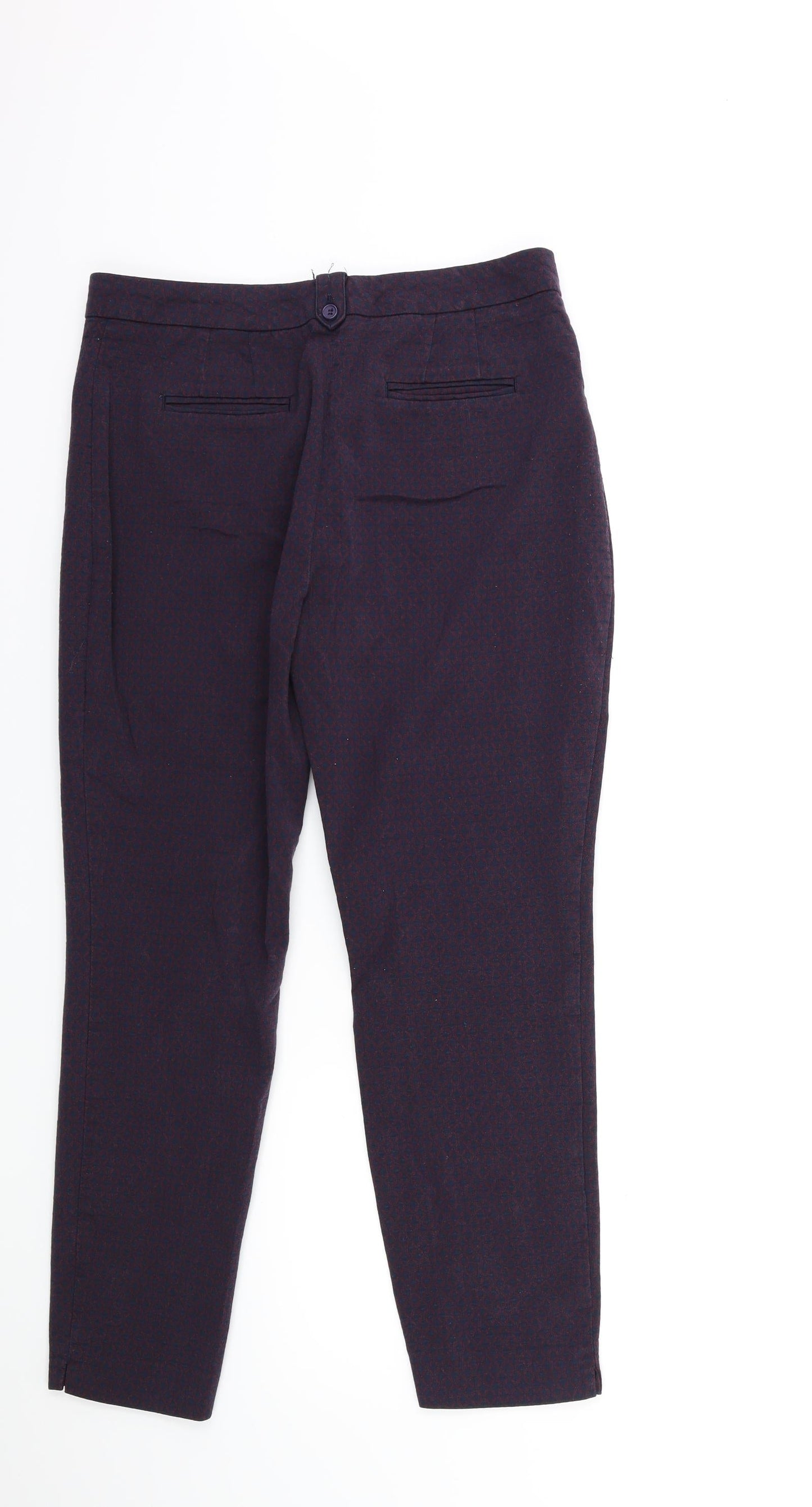 Phase Eight Womens Blue Geometric  Trousers  Size 14 L26 in