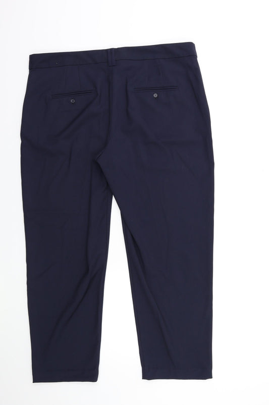 Marks and Spencer Womens Blue   Trousers  Size 14 L25 in