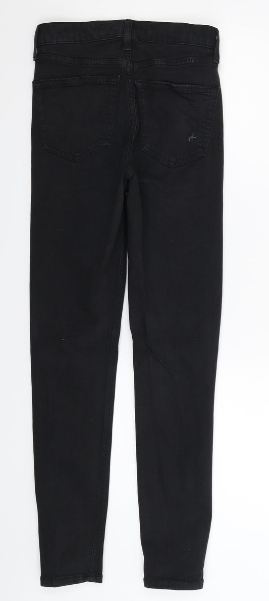 Topshop Womens Black  Denim Skinny Jeans Size 26 in L28 in