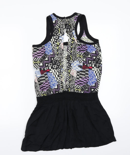 River Island Womens Black Geometric  A-Line  Size 8