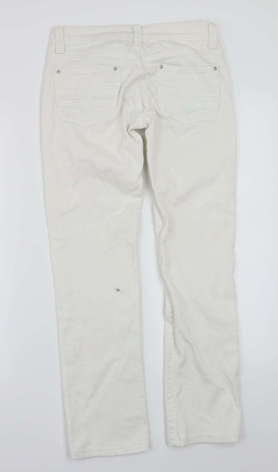 Preworn Womens White   Straight Jeans Size 36 L27 in
