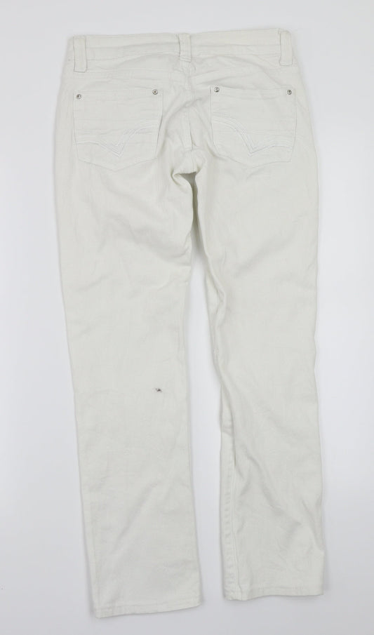 Preworn Womens White   Straight Jeans Size 36 L27 in