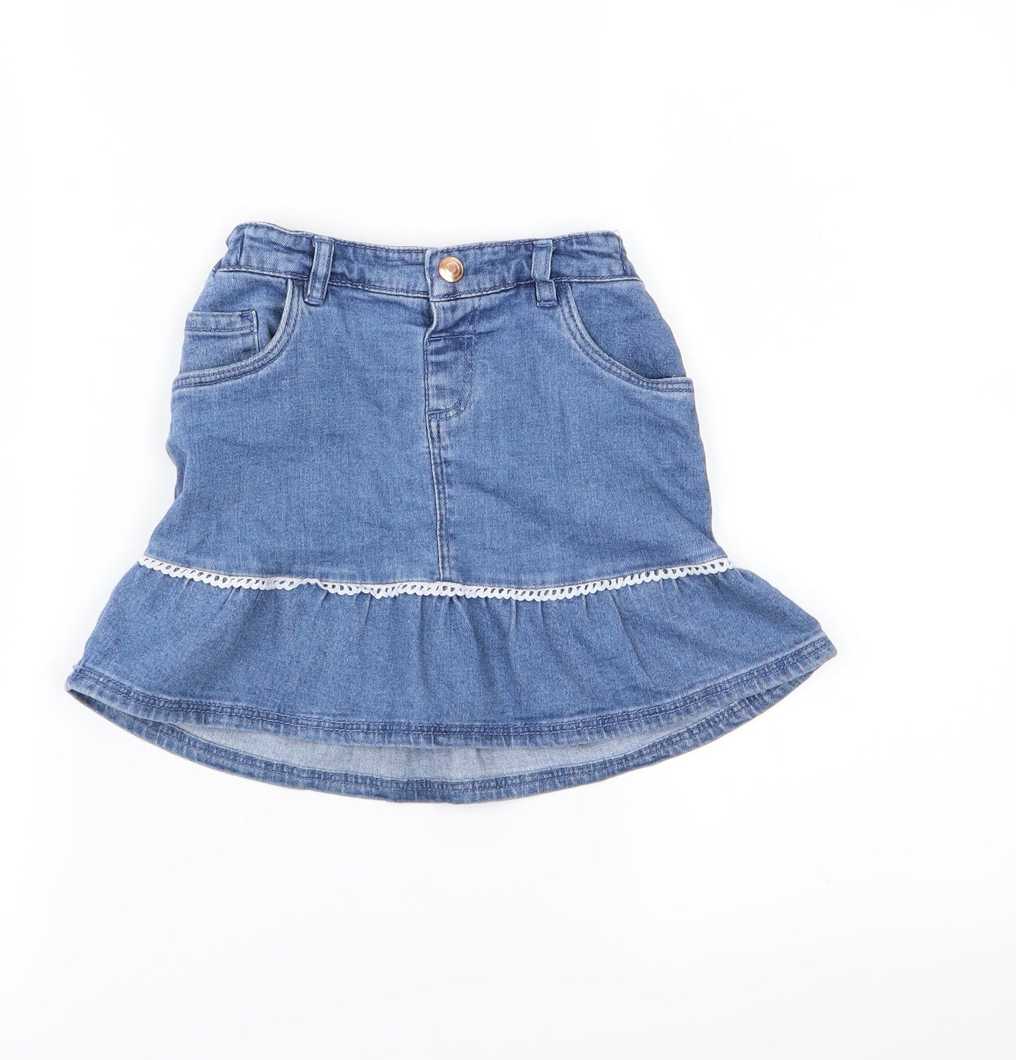 TU Girls Black  Denim Swing Skirt Size 3 Years