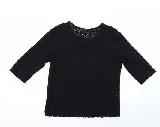 NEXT Womens Black Floral  Basic Blouse Size 10
