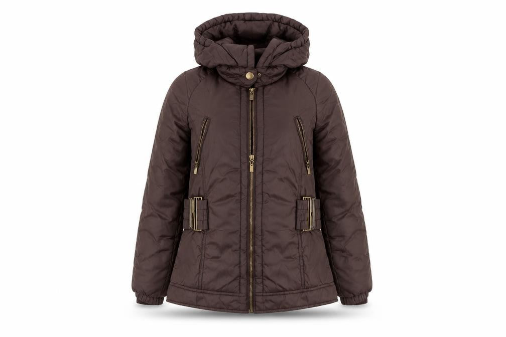Denim & Co. Womens Brown   Windbreaker Coat Size 10