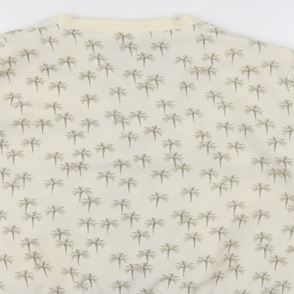 Pull&Bear Womens Ivory Floral  Jacket  Size M