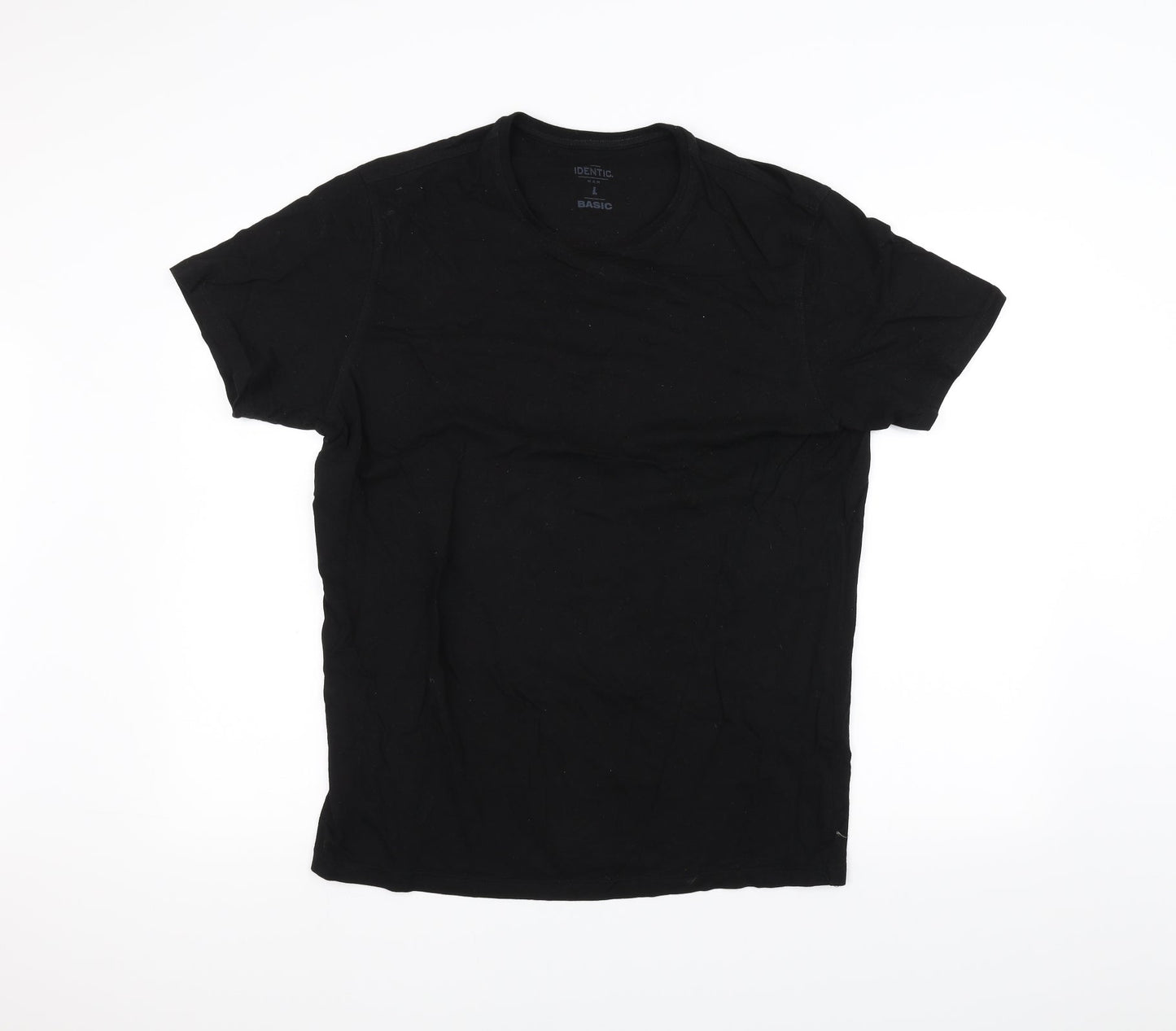 Identic Womens Black   Basic T-Shirt Size L