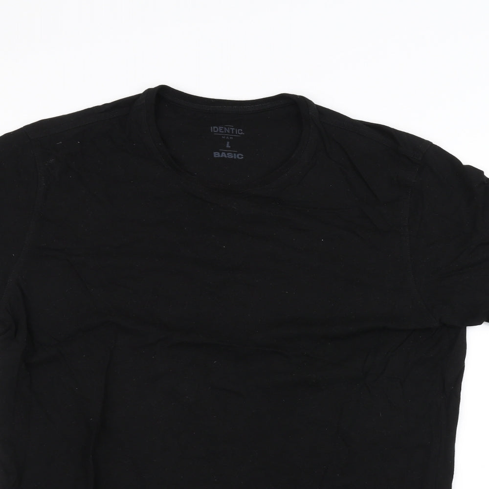 Identic Womens Black   Basic T-Shirt Size L