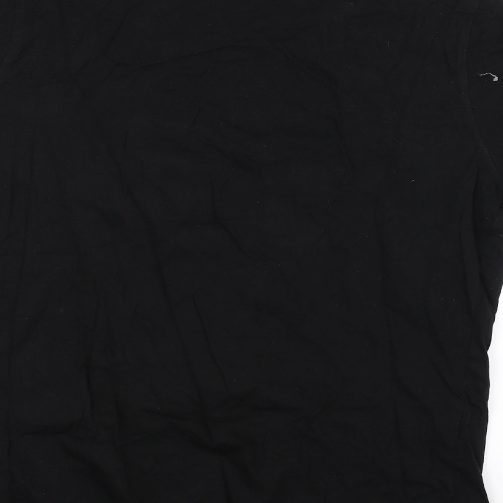 Identic Womens Black   Basic T-Shirt Size L