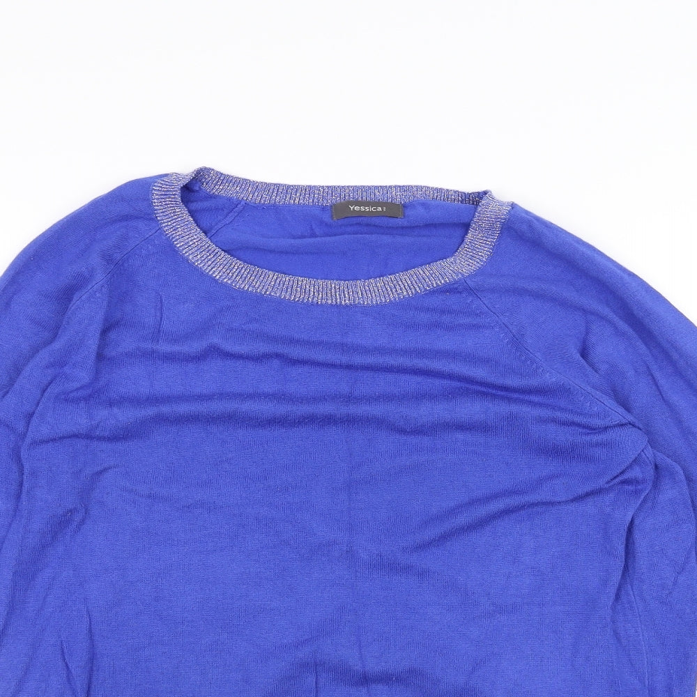 Yessica Womens Blue   Basic T-Shirt Size S