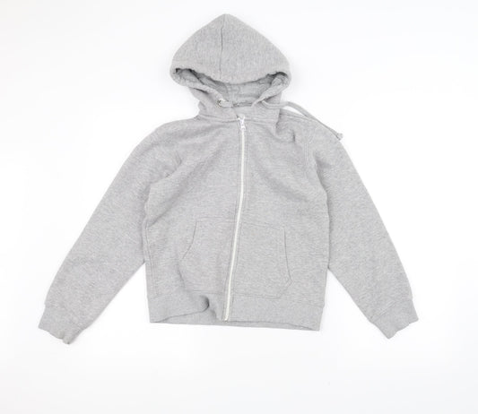 Preworn Boys Grey   Full Zip Hoodie Size 11-12 Years