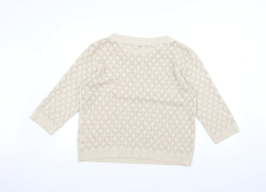 Pure & Natural Womens White   Pullover Jumper Size S