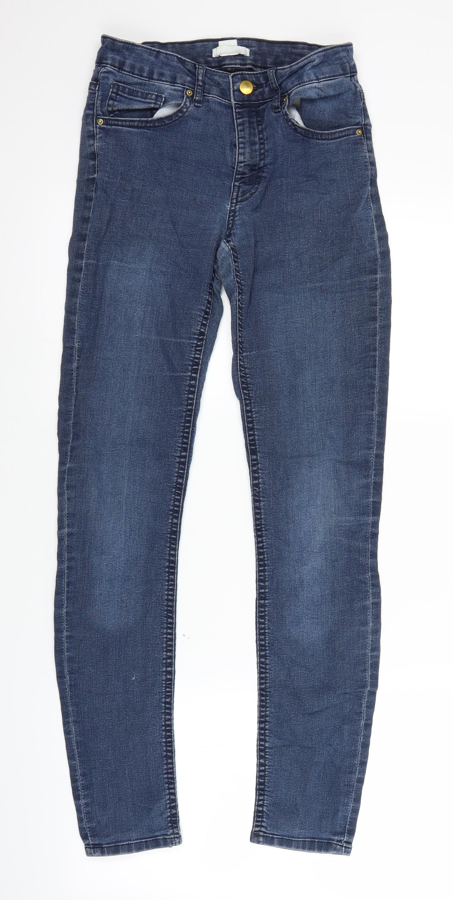 H&M Womens Blue  Denim Straight Jeans Size 26 in L28 in
