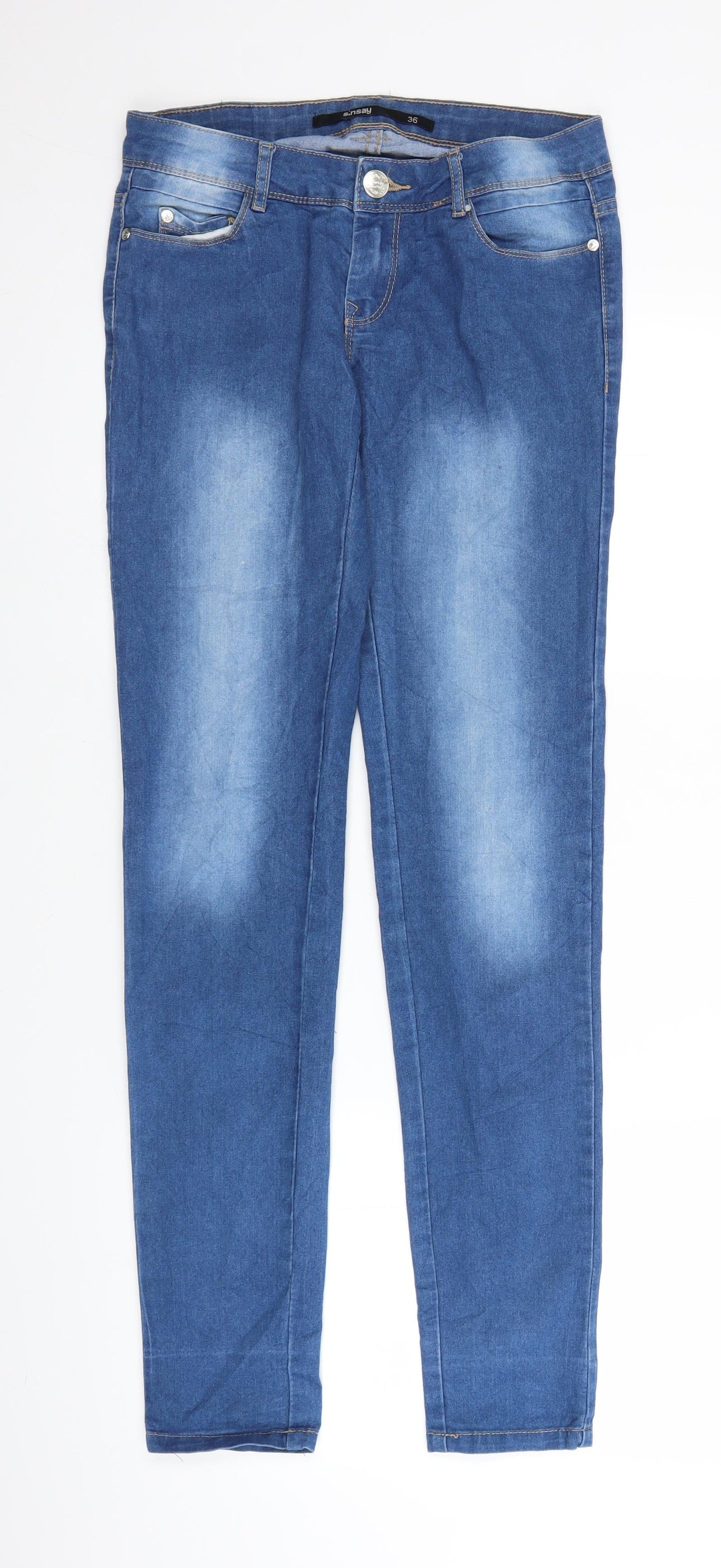Sinsay Womens Blue  Denim Straight Jeans Size 8 L30 in