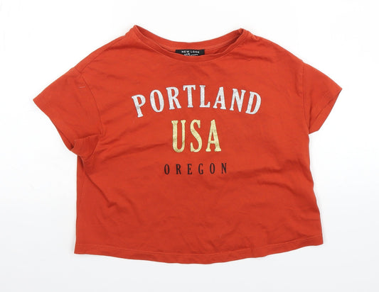 New Look Girls Orange   Basic T-Shirt Size 9 Years
