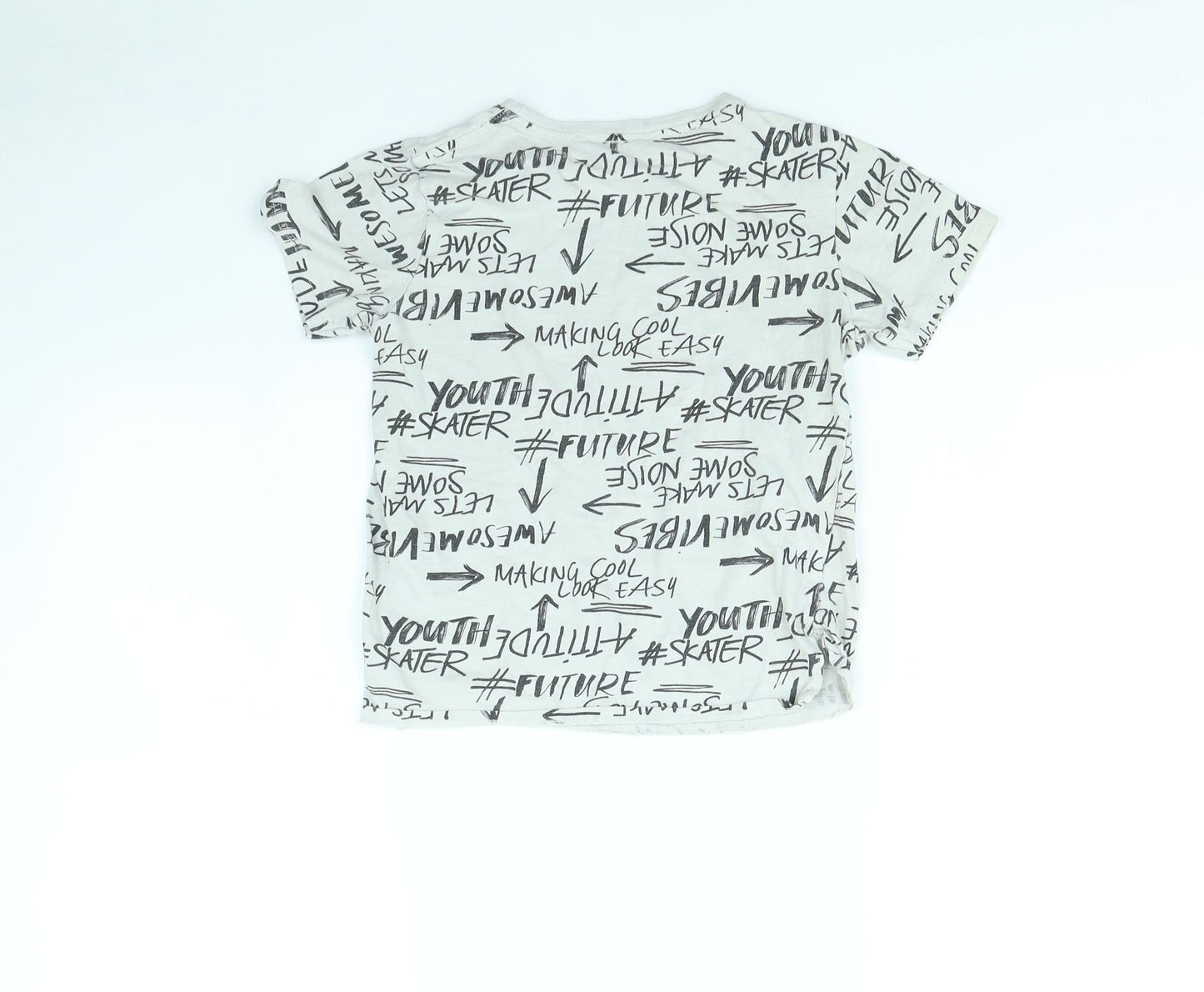 George Boys Grey Spotted  Basic T-Shirt Size 8 Years