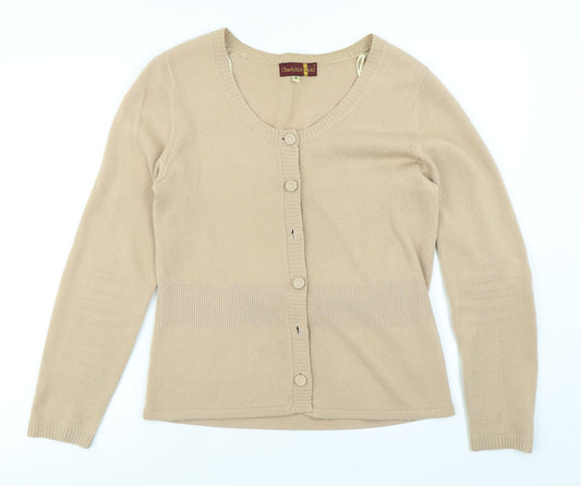 Charlotte Gold Womens Brown   Cardigan Jumper Size M