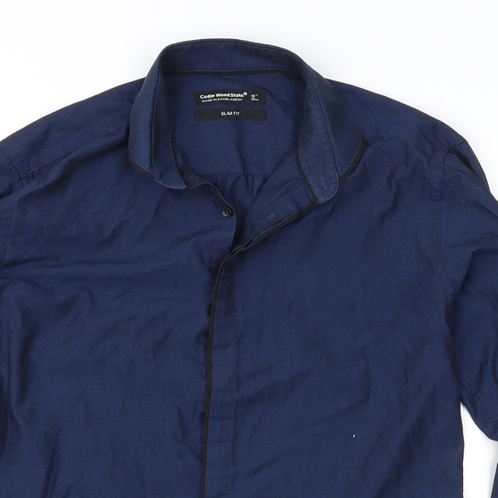 Cedar Wood State Mens Blue    Button-Up Size 15