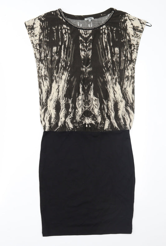 Truly Mine Womens Black Geometric  Shift  Size 8