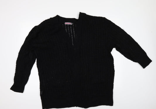 Glimpse Womens Black   Cardigan Jumper Size 2XL