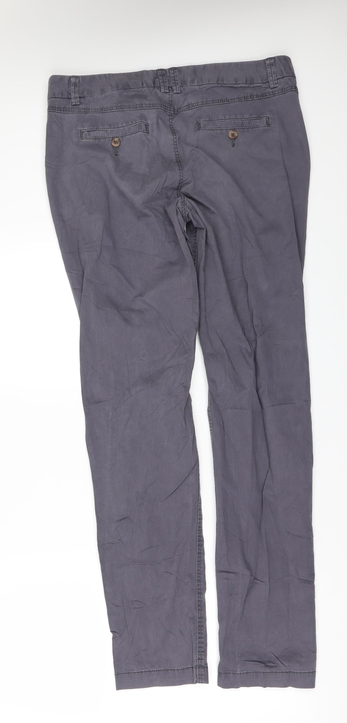 H&M Womens Grey  Denim Straight Jeans Size 12 L32 in