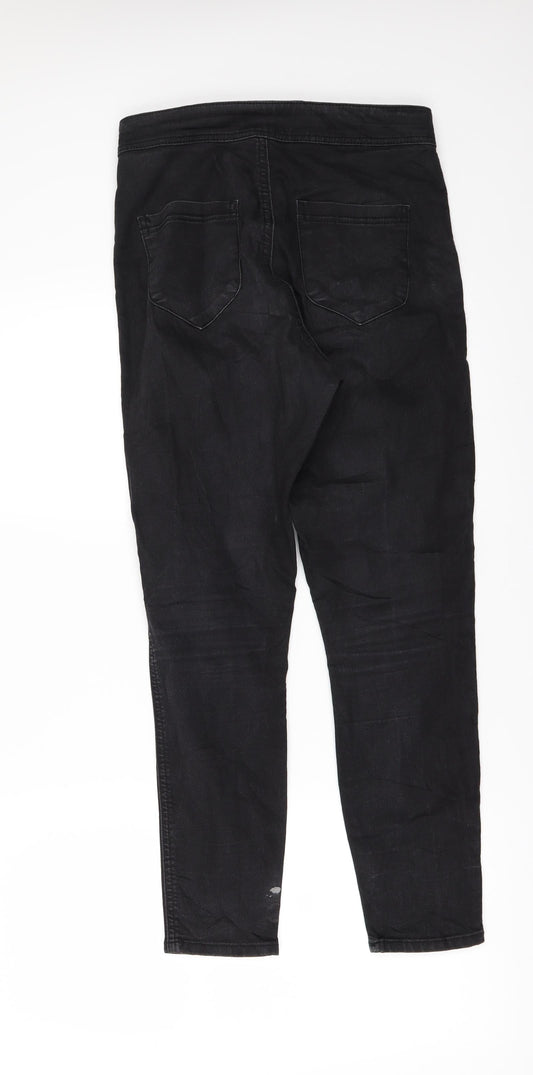 Preworn Womens Black  Denim Skinny Jeans Size 28 in L26 in