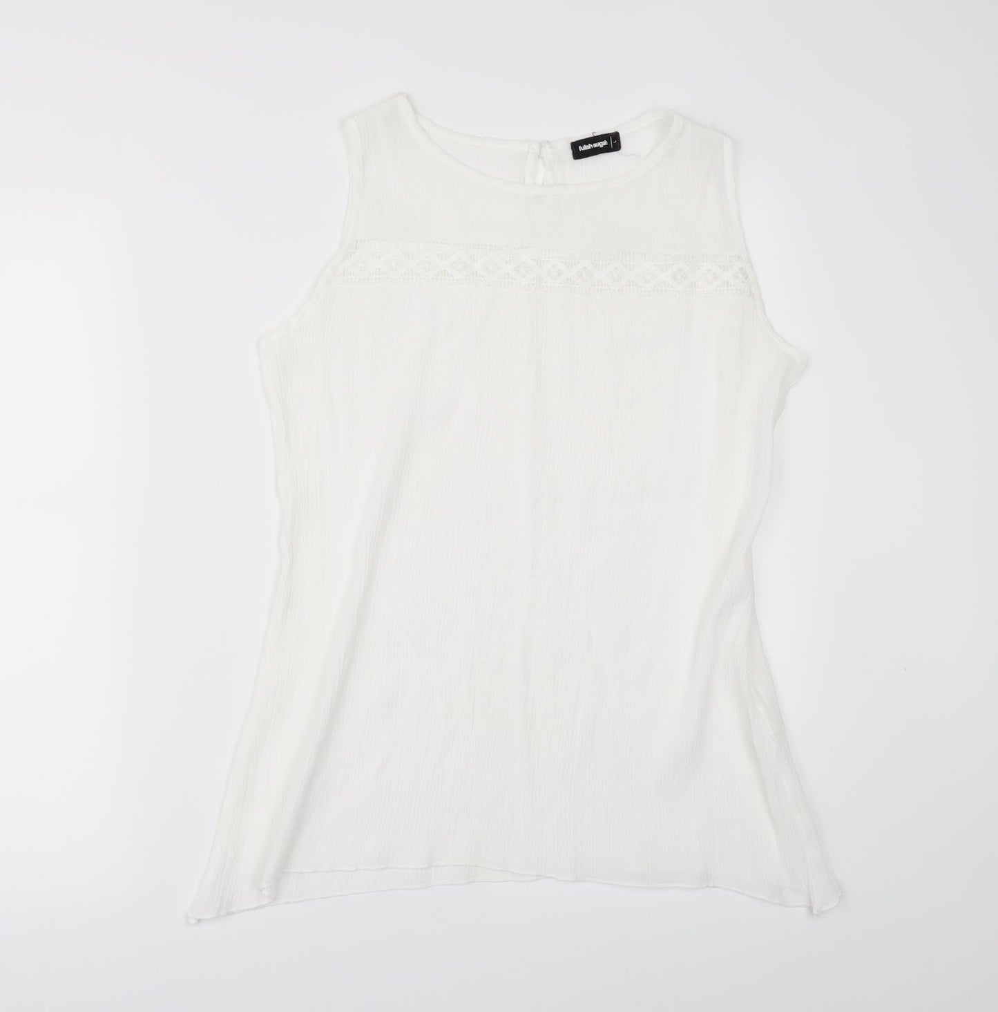 FULLAH SUGAR Womens White   Tunic Blouse Size L