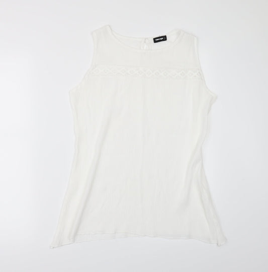 FULLAH SUGAR Womens White   Tunic Blouse Size L