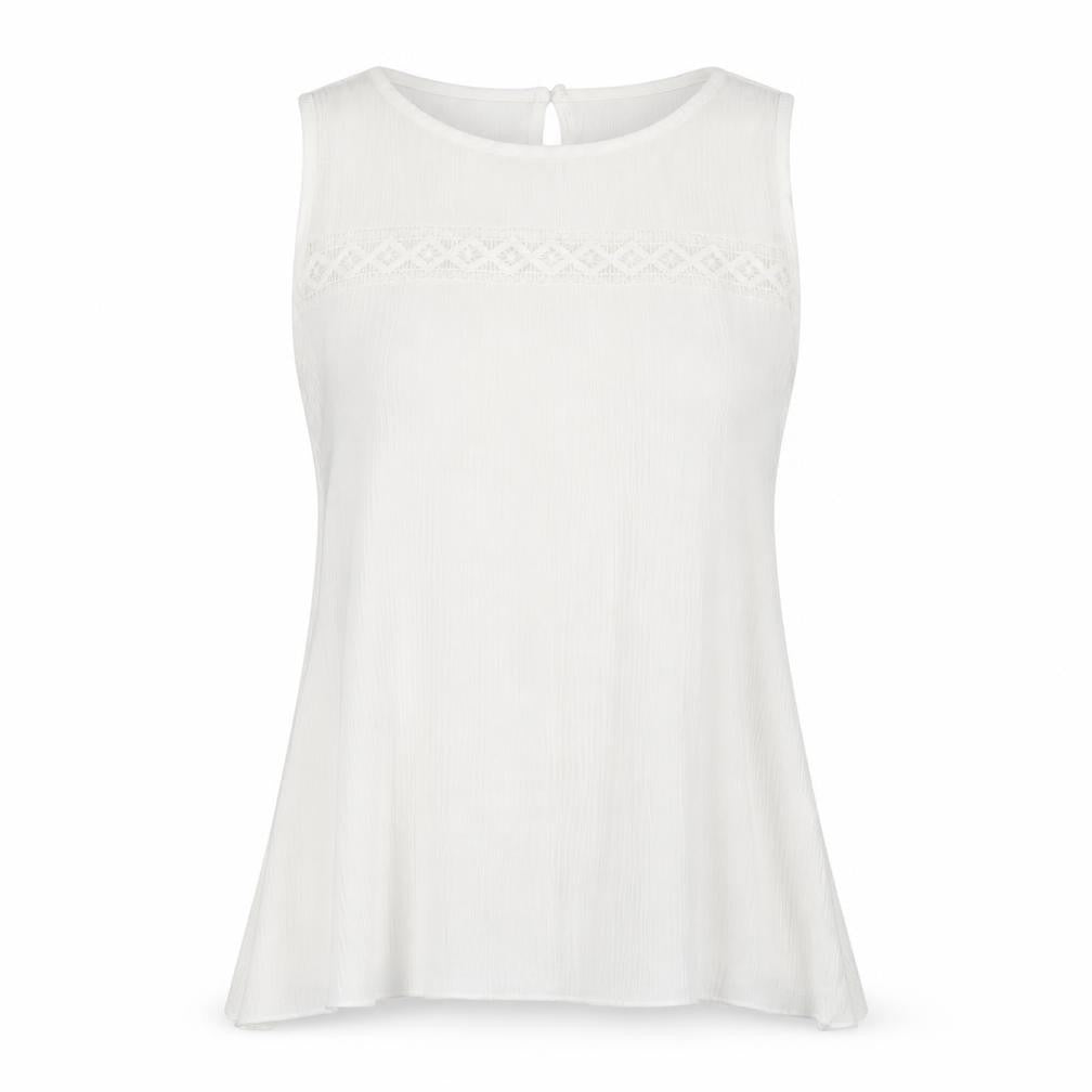 FULLAH SUGAR Womens White   Tunic Blouse Size L